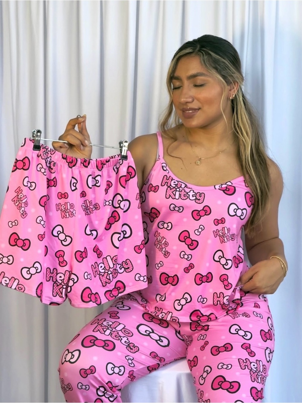 Hello Kitty Pink Women's Pajama Set - Tank Top & Shorts